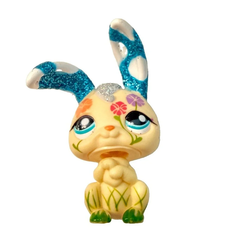 LPS Littlest Pet Shop 2156 Glitter Floral Bunny Rabbit Authentic Hasbro G2 2011